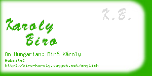 karoly biro business card
