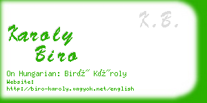 karoly biro business card